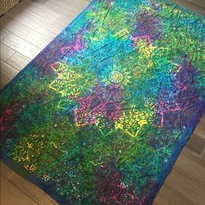 Large colorful beautiful elephant mandala tapestry